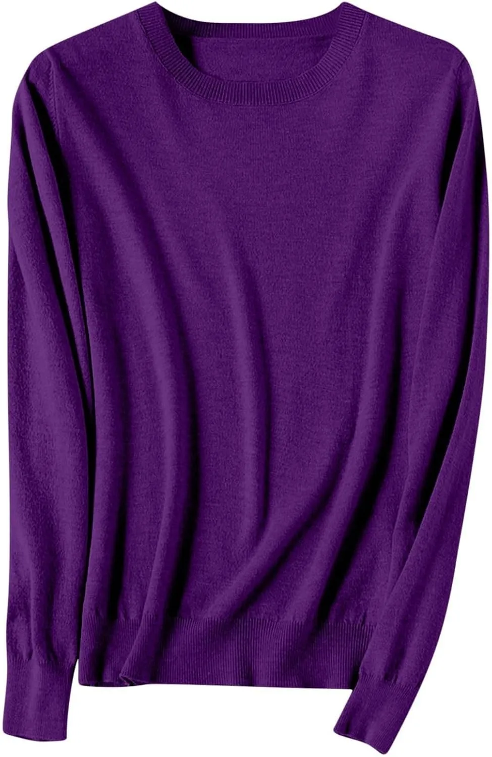 Womens Sweaters Knit Fuzzy Long Sleeve Solid Color Casual Pullover Tops Soft Warm Loose Trendy Winter Sweaters