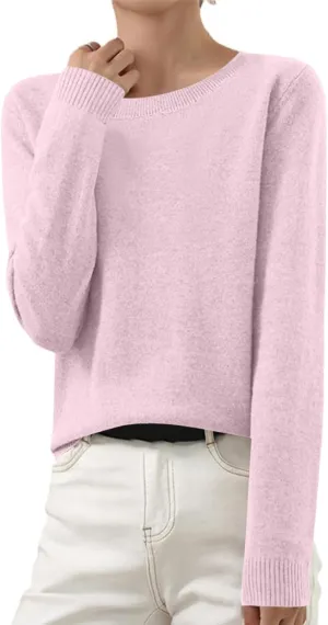 Womens Sweaters Knit Fuzzy Long Sleeve Solid Color Casual Pullover Tops Soft Warm Loose Trendy Winter Sweaters