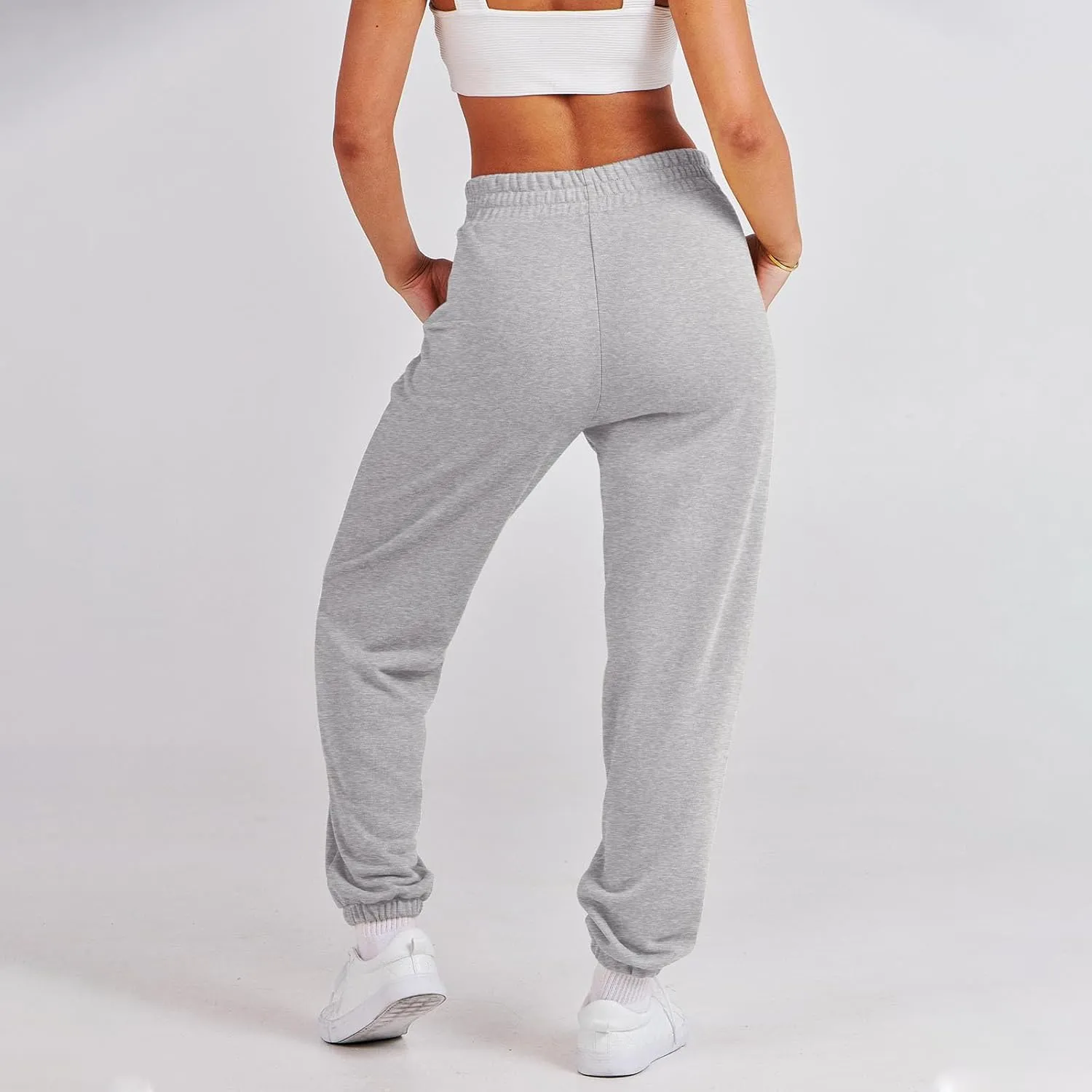Womens Sweatpants High Waisted Athletic Joggers Pants Fleece Sweat Pant Cinch Bottom Pants with Pants