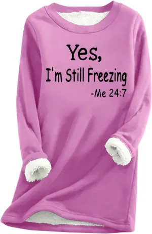 Women's Sweatshirt Letter Print Graphic Sweater Fleece Sweatshirts for Women Trendy Winter Warm Pullover Tops 2024