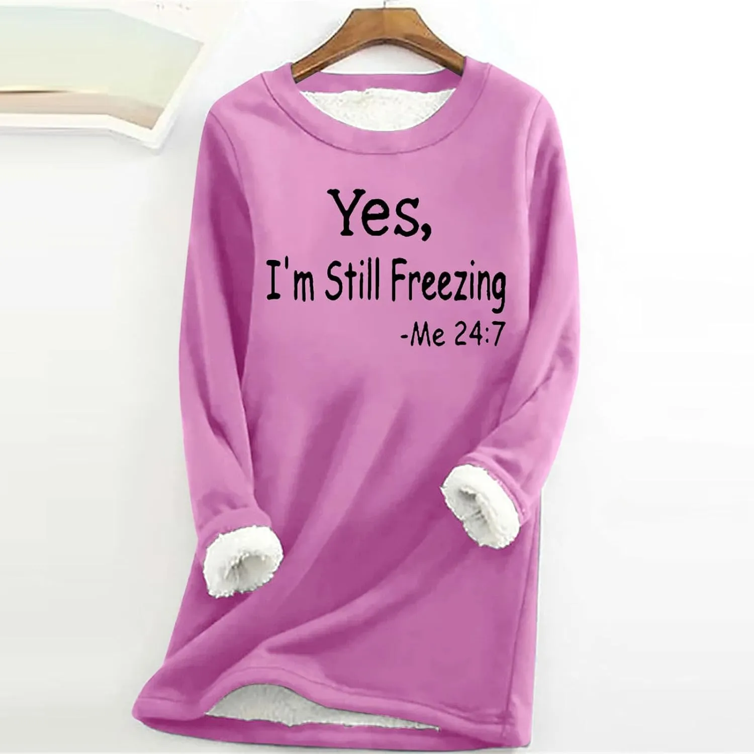 Women's Sweatshirt Letter Print Graphic Sweater Fleece Sweatshirts for Women Trendy Winter Warm Pullover Tops 2024