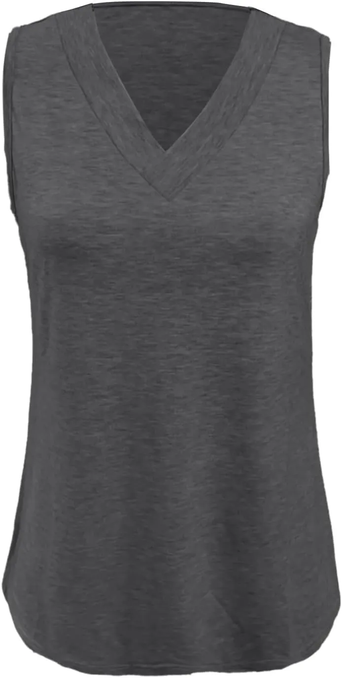 Womens Tank Tops 2025 Comfy T-Shirt Dressy Sleeveless V Neck Summer Loose Tank Top Tshirts