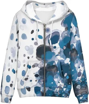 Womens Tie Dye Sweatshirt Merry And Bright Sweatshirt Zip Up Hoodie