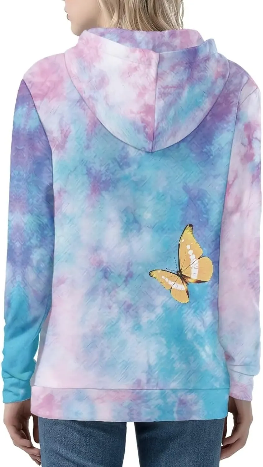 Womens Tie Dye Sweatshirt Merry And Bright Sweatshirt Zip Up Hoodie