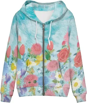 Womens Tie Dye Sweatshirt Merry And Bright Sweatshirt Zip Up Hoodie