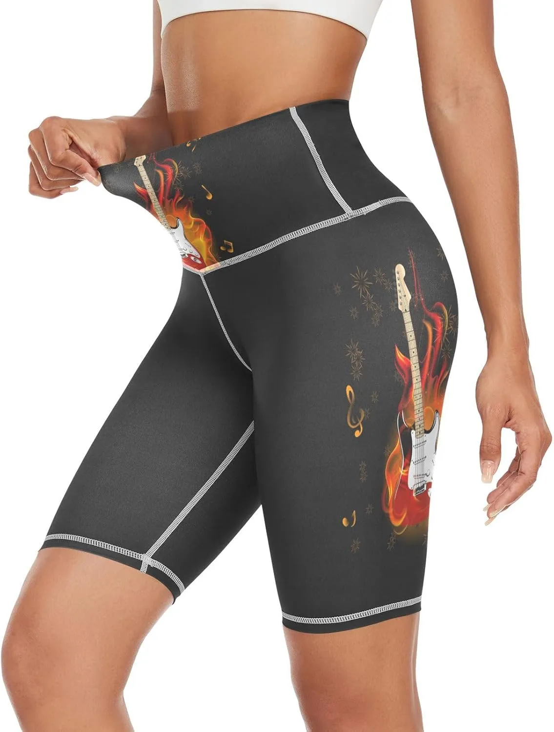 Women's Tummy Control Yoga Leggings, Shorts with Back Pocket, Capri Pants XS-XXL