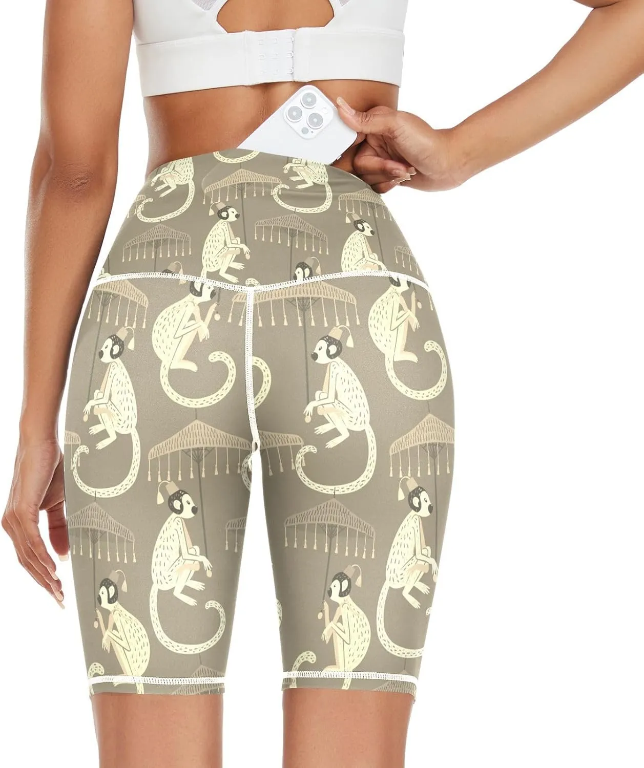 Women's Tummy Control Yoga Leggings, Shorts with Back Pocket, Capri Pants XS-XXL