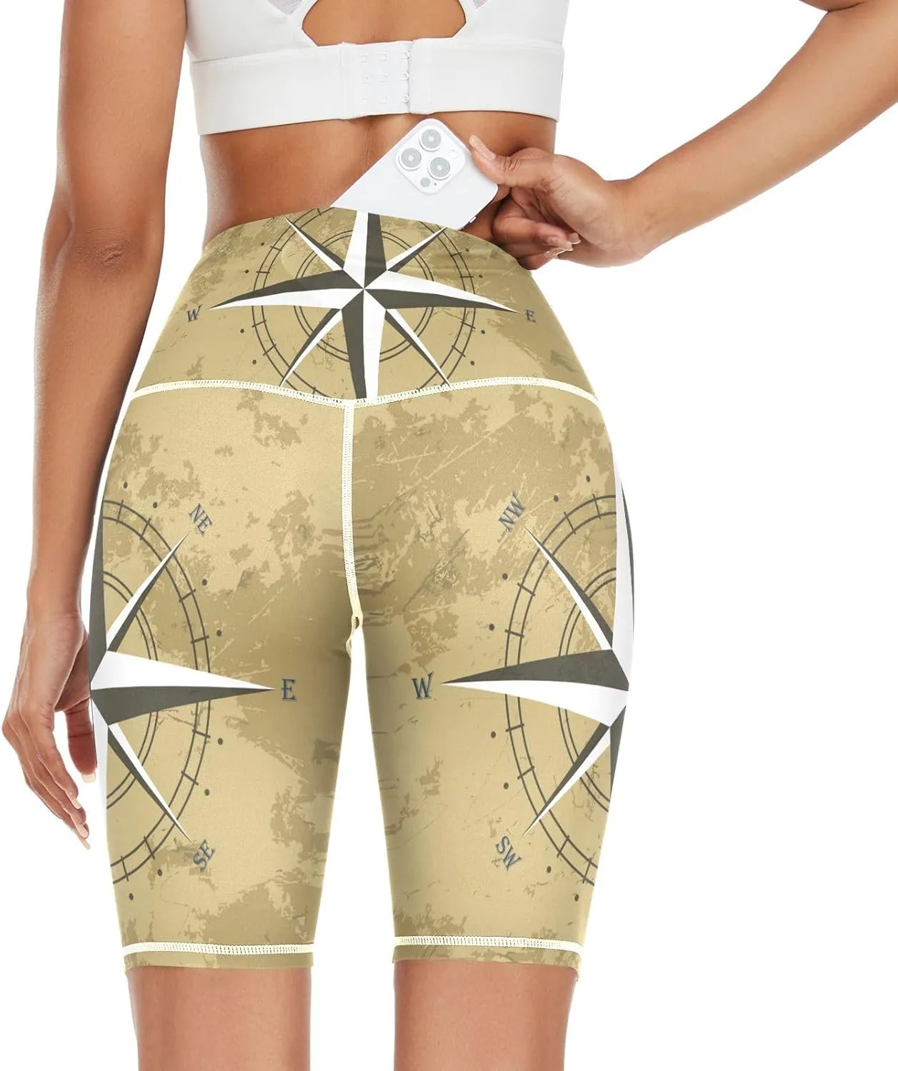 Women's Tummy Control Yoga Leggings, Shorts with Back Pocket, Capri Pants XS-XXL