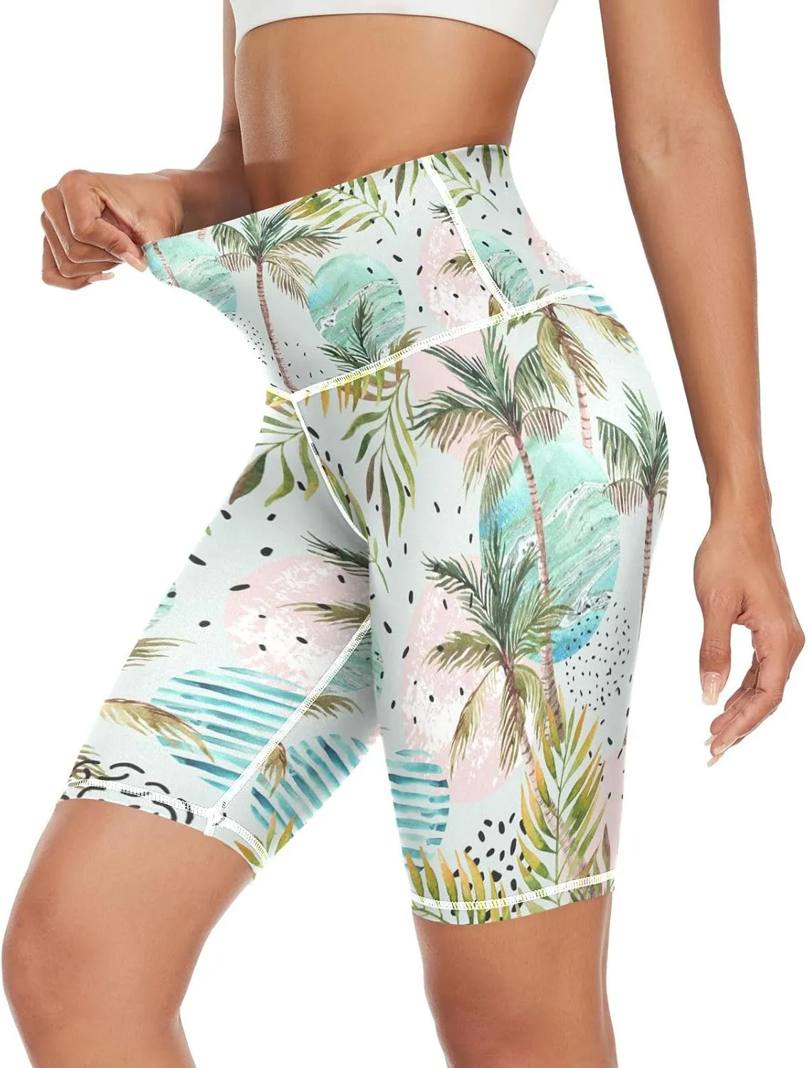 Women's Tummy Control Yoga Leggings, Shorts with Back Pocket, Capri Pants XS-XXL