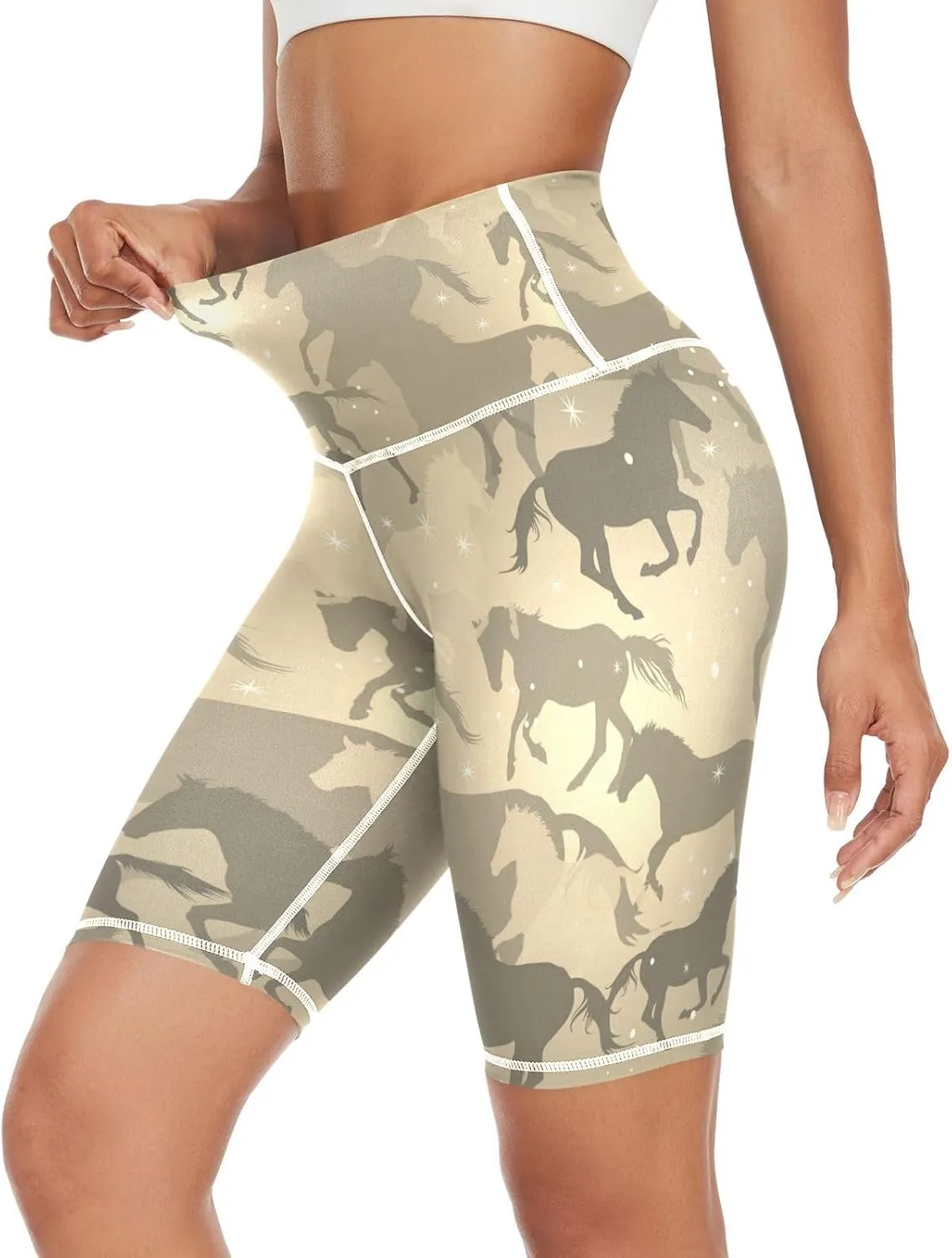 Women's Tummy Control Yoga Leggings, Shorts with Back Pocket, Capri Pants XS-XXL