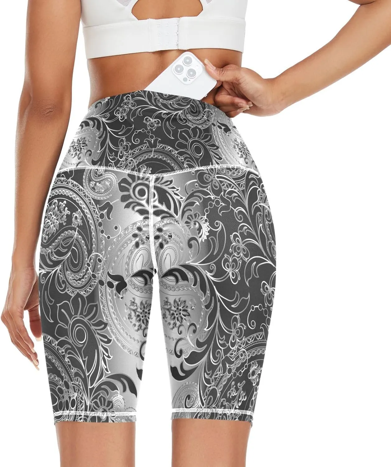 Women's Tummy Control Yoga Leggings, Shorts with Back Pocket, Capri Pants XS-XXL