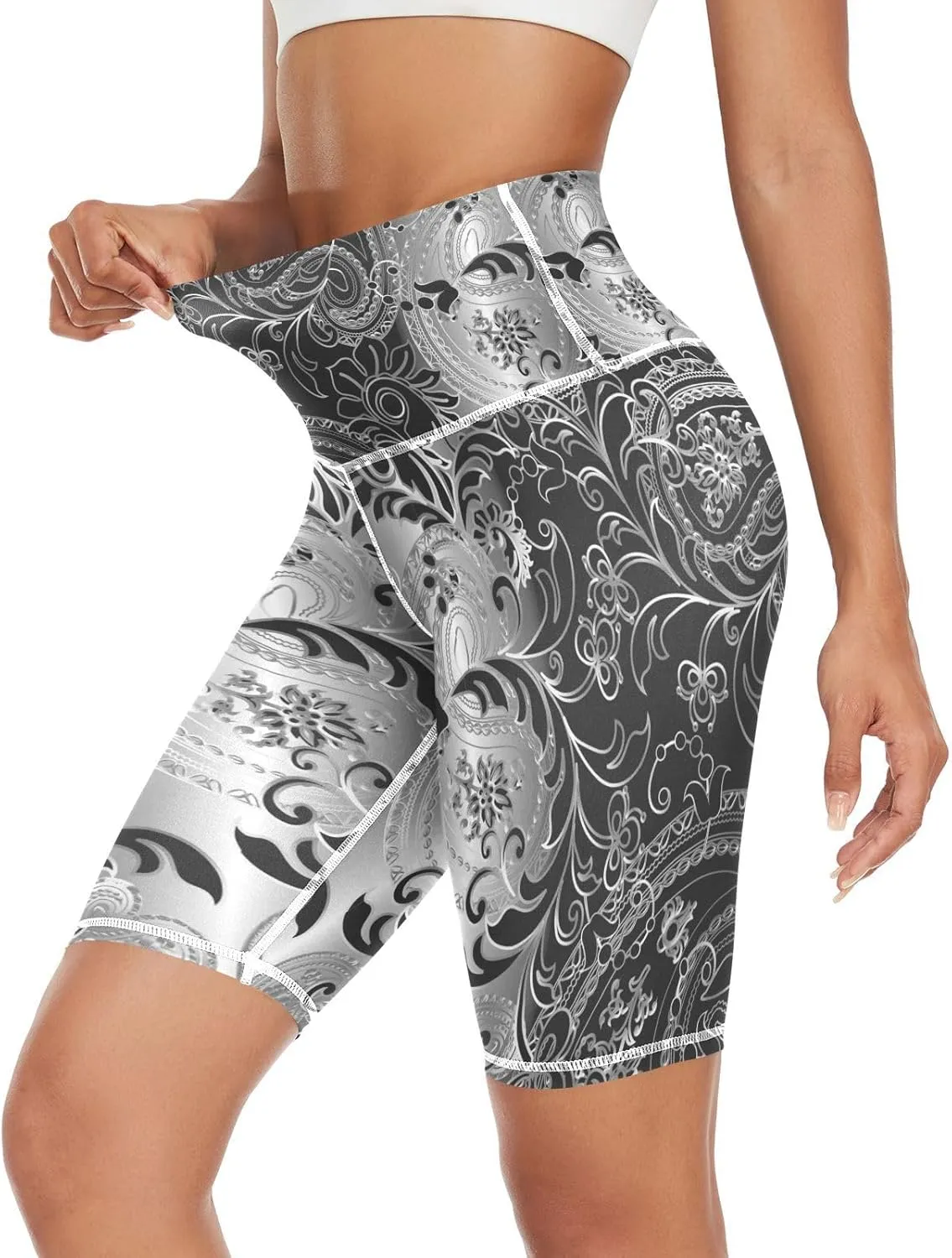Women's Tummy Control Yoga Leggings, Shorts with Back Pocket, Capri Pants XS-XXL