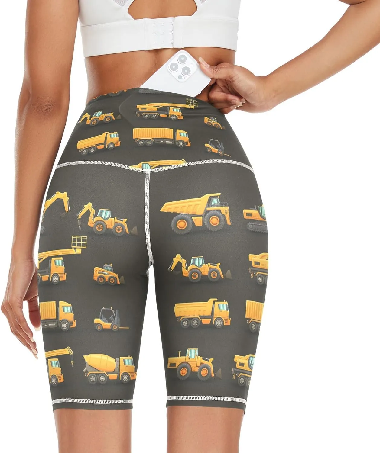 Women's Tummy Control Yoga Leggings, Shorts with Back Pocket, Capri Pants XS-XXL