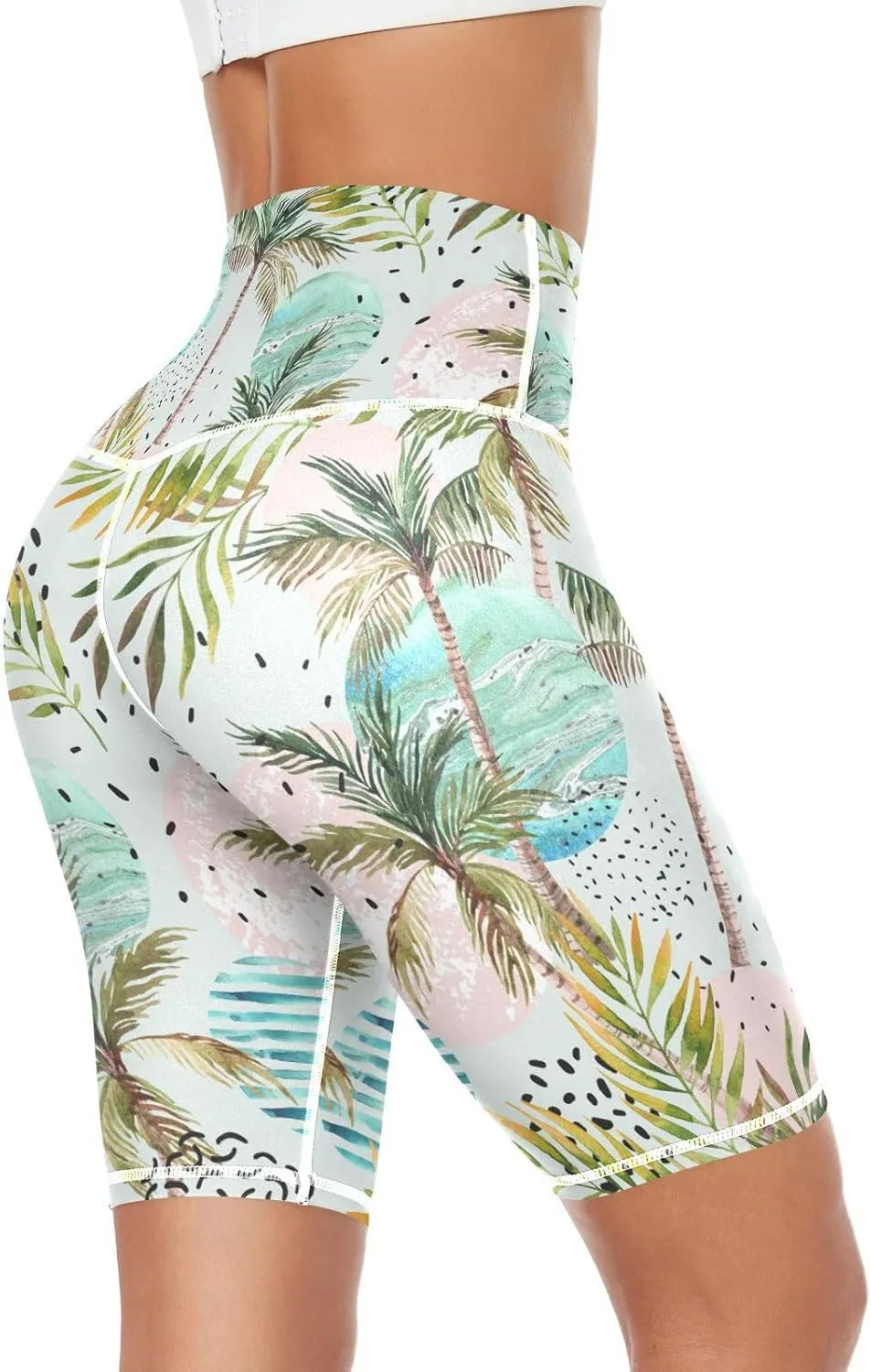 Women's Tummy Control Yoga Leggings, Shorts with Back Pocket, Capri Pants XS-XXL