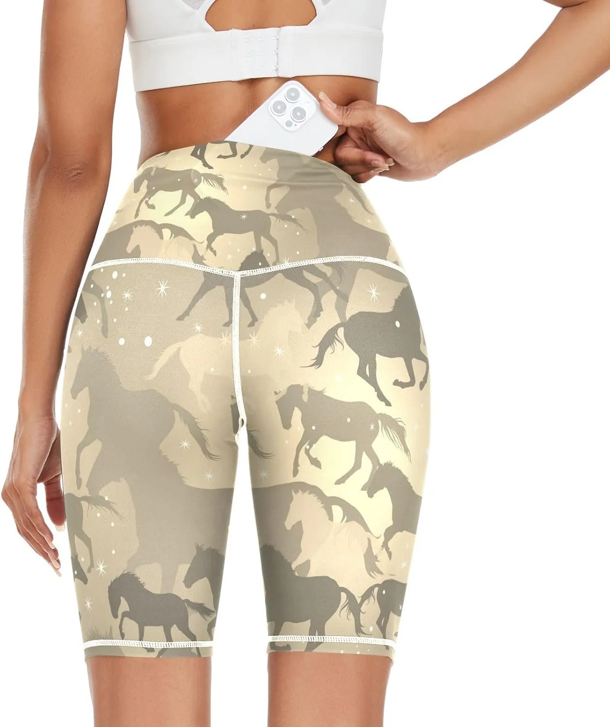 Women's Tummy Control Yoga Leggings, Shorts with Back Pocket, Capri Pants XS-XXL