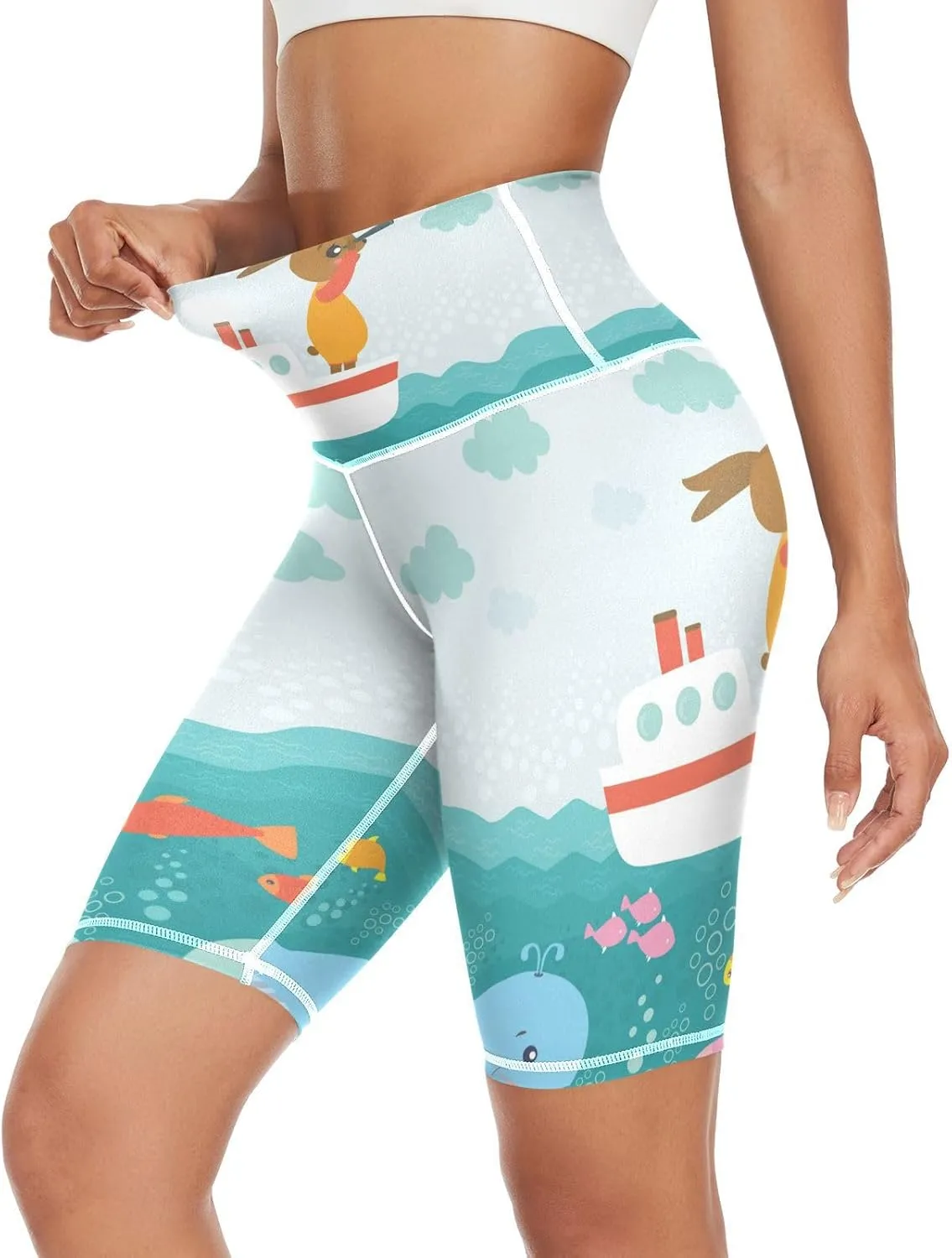 Women's Tummy Control Yoga Leggings, Shorts with Back Pocket, Capri Pants XS-XXL