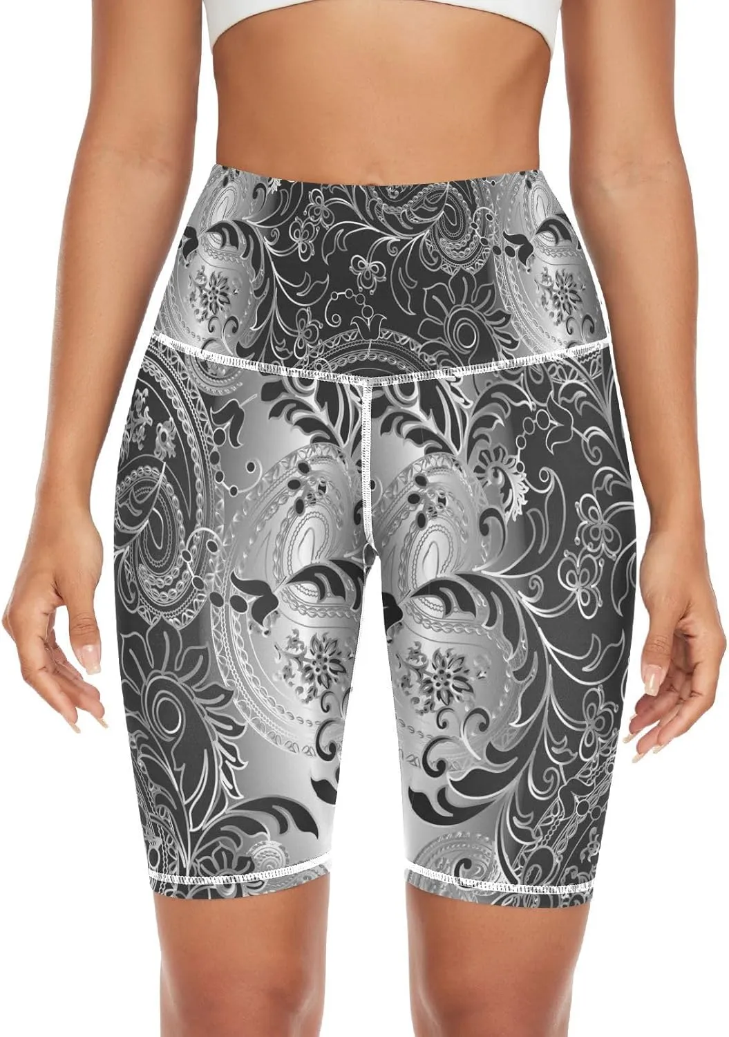 Women's Tummy Control Yoga Leggings, Shorts with Back Pocket, Capri Pants XS-XXL