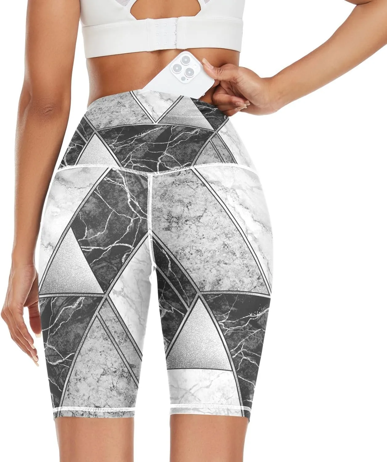 Women's Tummy Control Yoga Leggings, Shorts with Back Pocket, Capri Pants XS-XXL