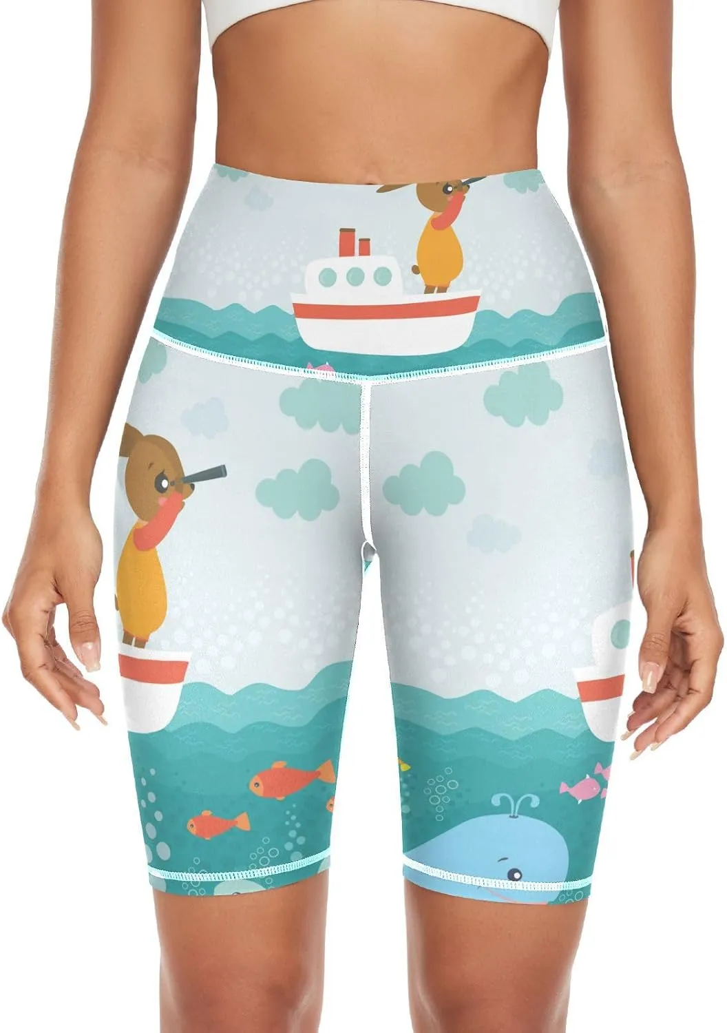 Women's Tummy Control Yoga Leggings, Shorts with Back Pocket, Capri Pants XS-XXL