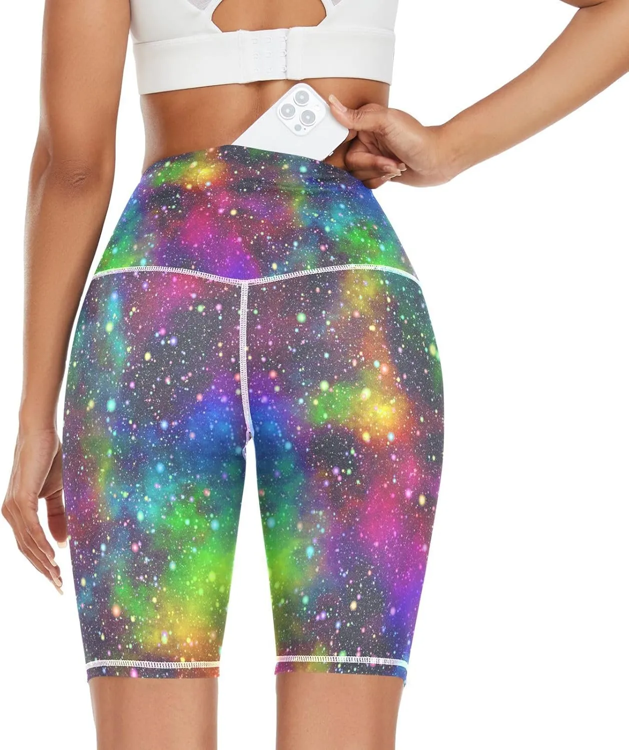Women's Tummy Control Yoga Leggings, Shorts with Back Pocket, Capri Pants XS-XXL