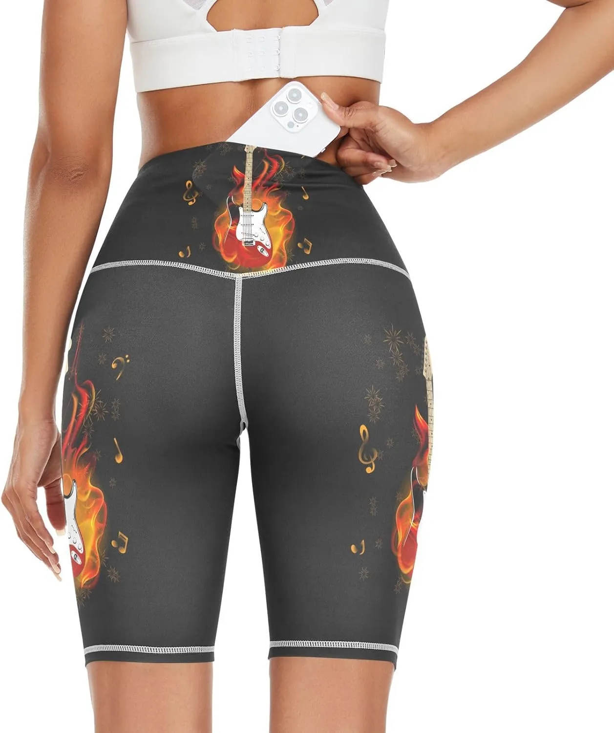 Women's Tummy Control Yoga Leggings, Shorts with Back Pocket, Capri Pants XS-XXL