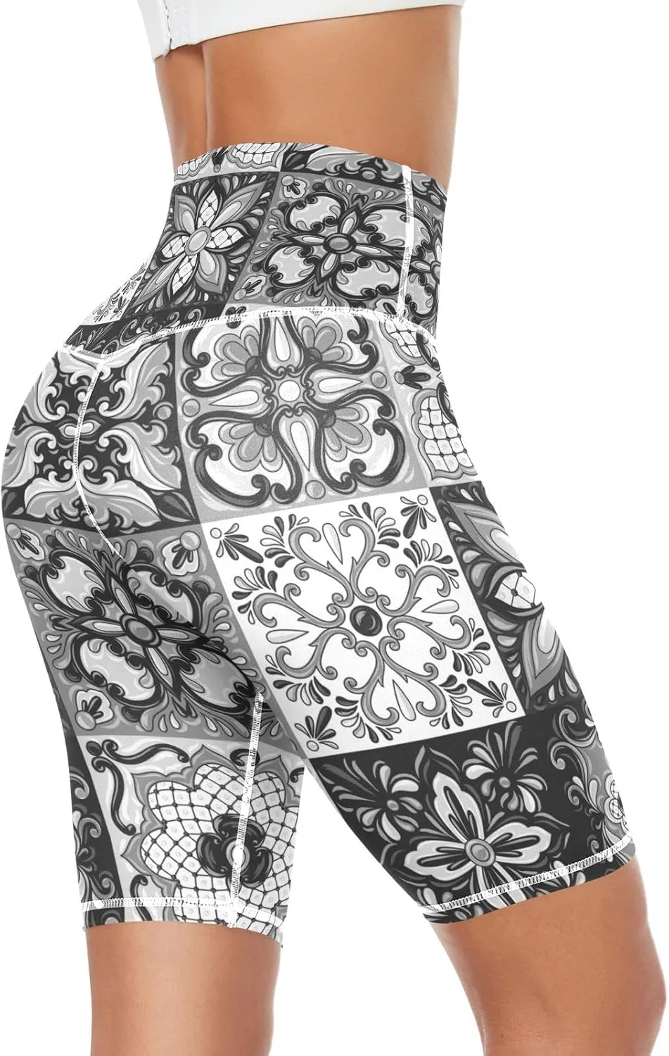 Women's Tummy Control Yoga Leggings, Shorts with Back Pocket, Capri Pants XS-XXL