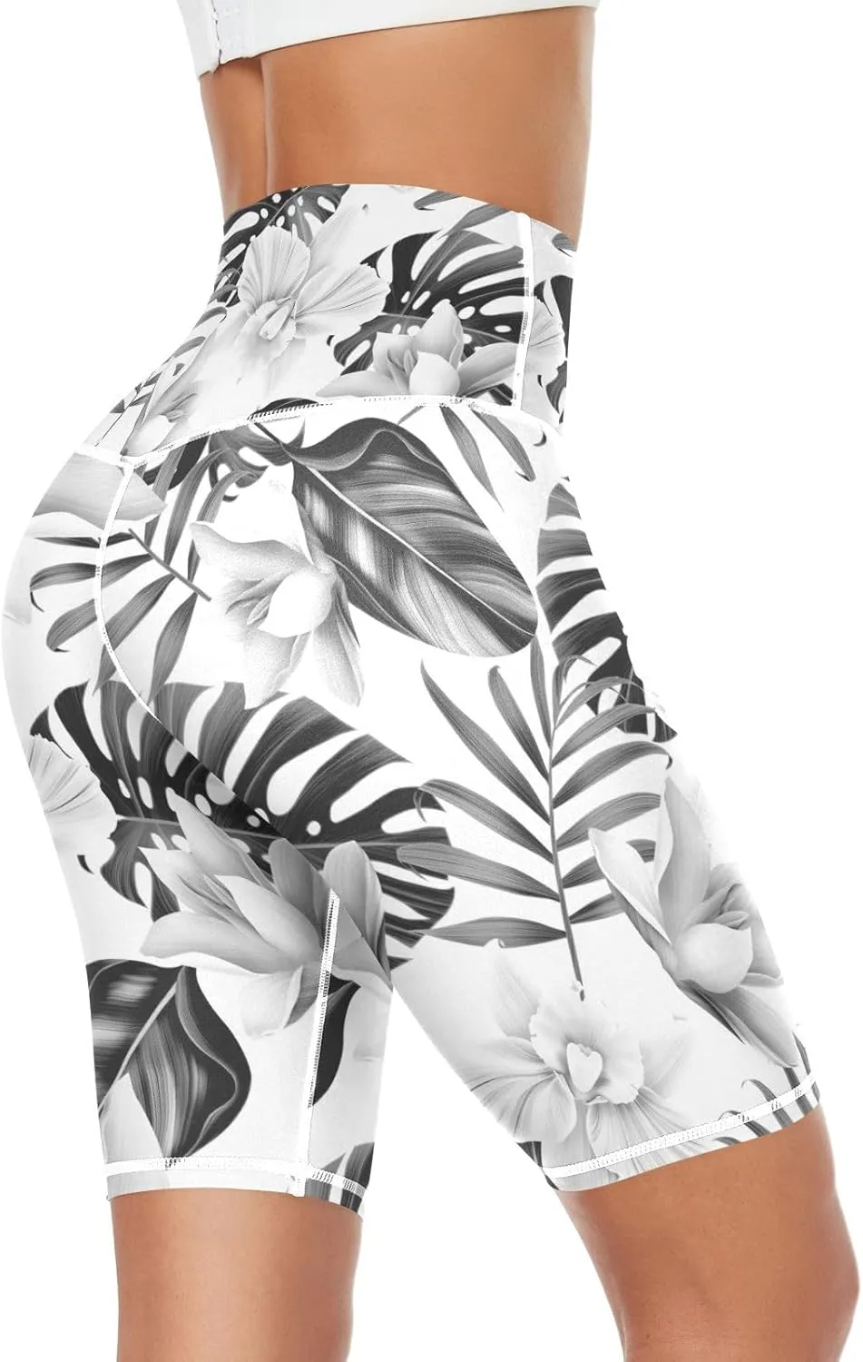 Women's Tummy Control Yoga Leggings, Shorts with Back Pocket, Capri Pants XS-XXL