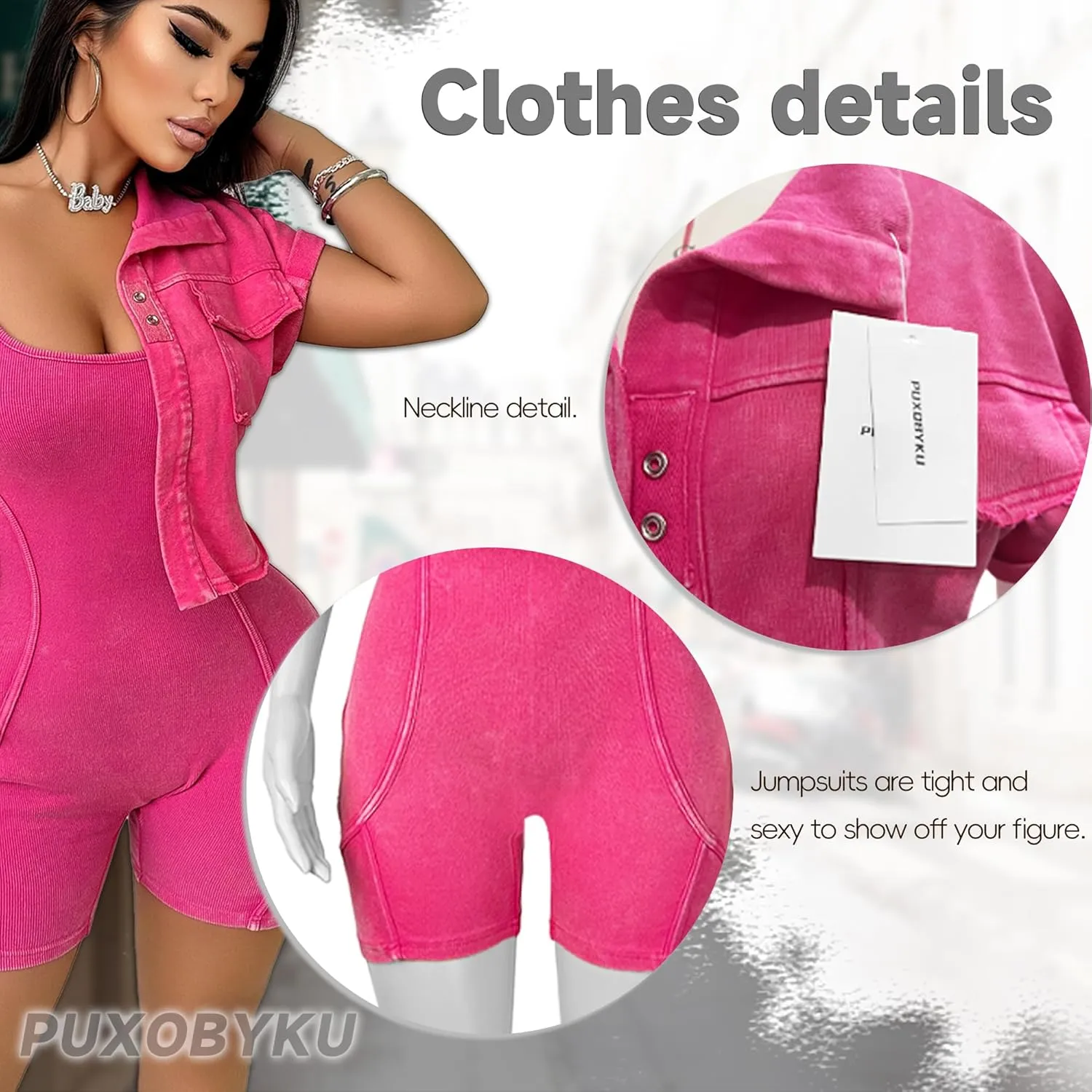 Women's Workout Jumpsuits Two Piece Ribbed Square Neck Yoga Romper Short Sexy Bodycon Bodysuits Summer Outfits