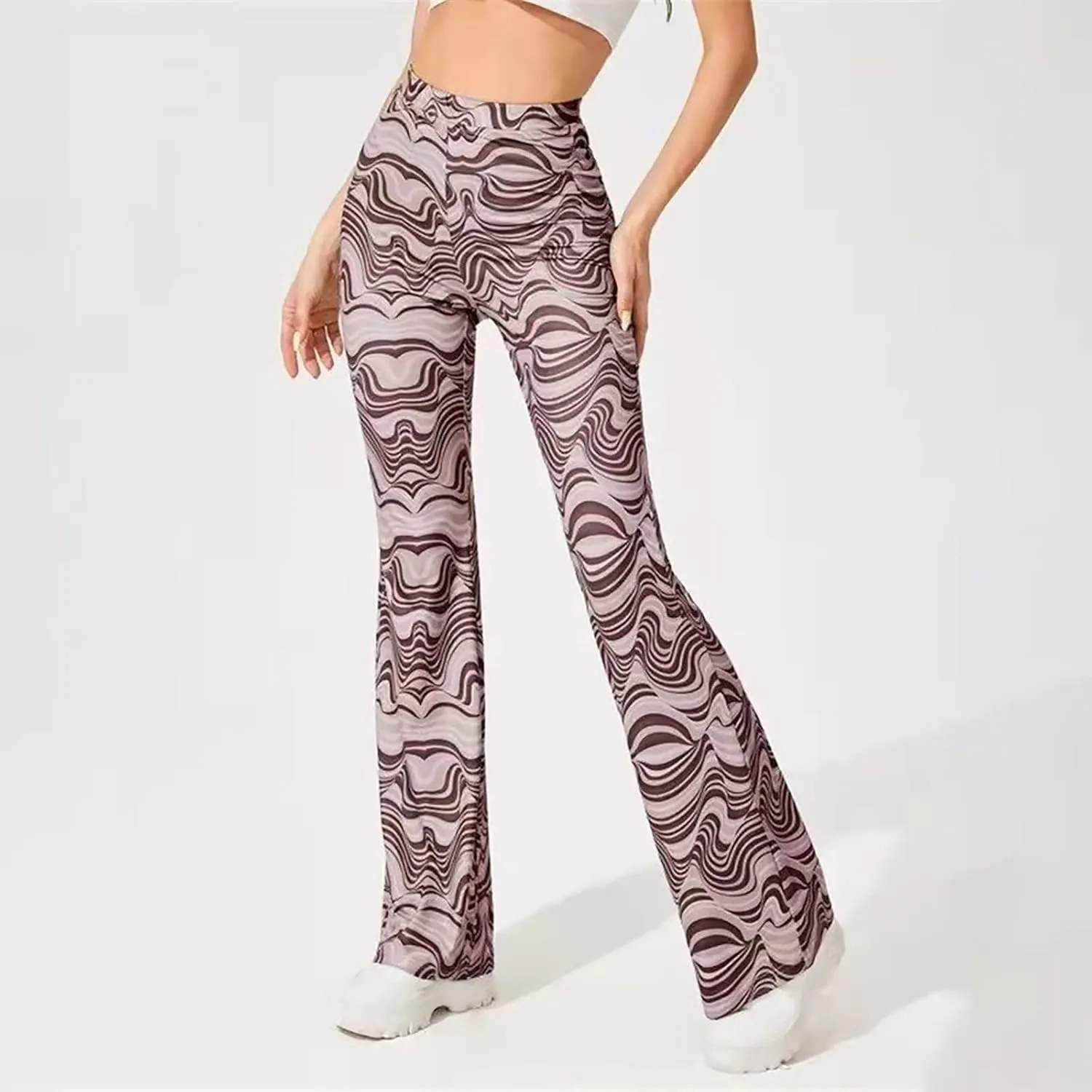 Women's Yoga Pants High Waist Exercise Workout Pants Soft Leggings Casual Wide Leg Sports Trousers with Pockets