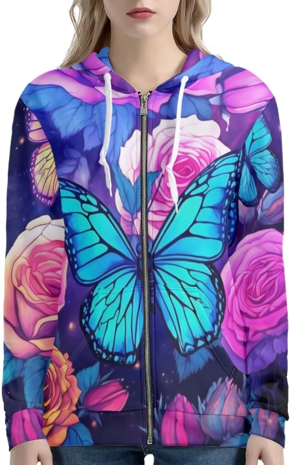 Womens Zip Up Hoodie Jacket Fashion Sweatshirts Clothing