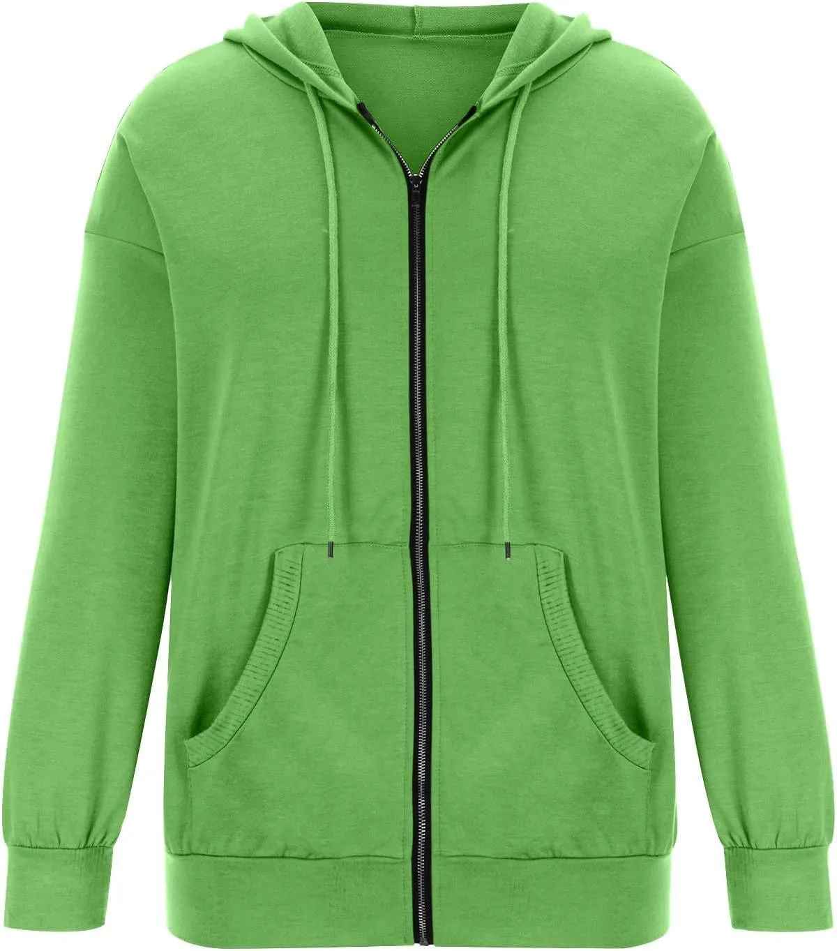 Womens Zip Up Hoodies Long Sleeve Drawstring Sweatshirts Fall Outfits Oversized Sweaters Casual Fashion Jackets 2024