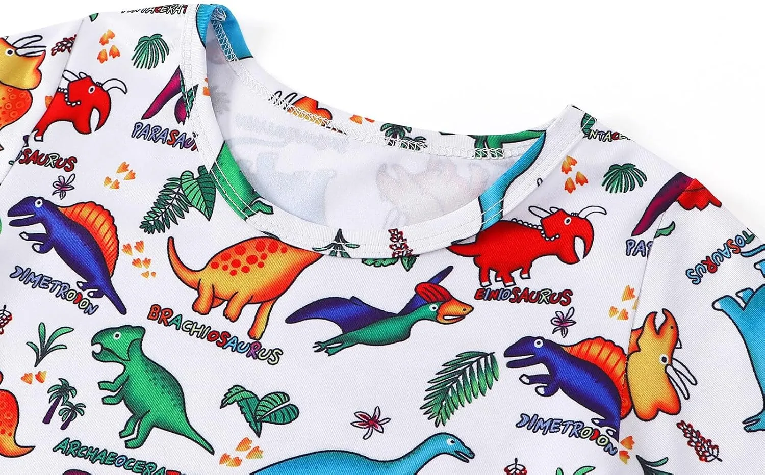 WonderBabe Girls Dresses Toddler Dinosaur Summer Sundress Kids Short Sleeve School Casual A Line Twirly Skater Dresses
