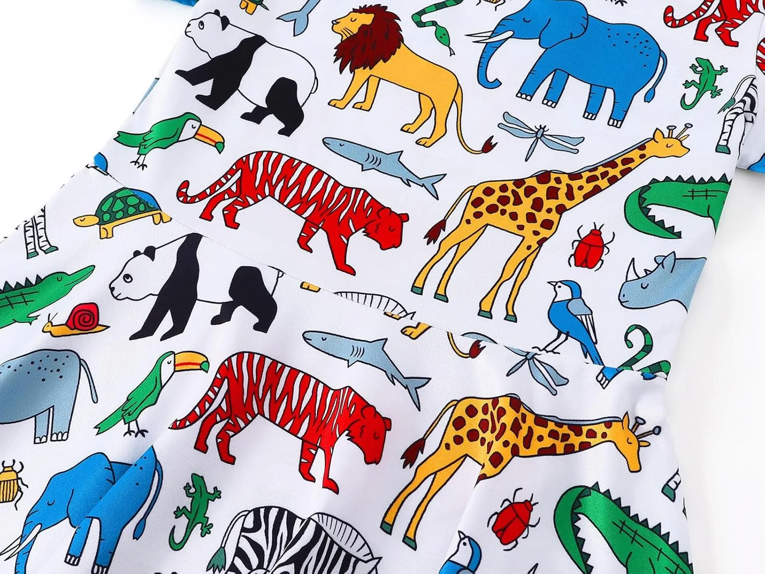 WonderBabe Girls Dresses Toddler Dinosaur Summer Sundress Kids Short Sleeve School Casual A Line Twirly Skater Dresses