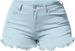 Y2K Jean Shorts for Women Trendy High Waisted Denim Shorts Stretchy Summer Casual Mom Cut Off Stretchy Chino Shorts