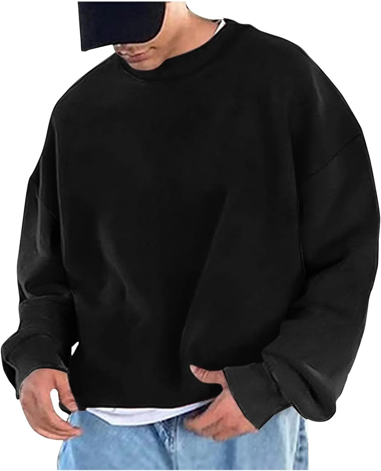 Ymosrh Men's Fashion Hoodies & Sweatshirts Casual Hoodie Drawstring Long Sleeve Hooded Sweatshirt For Men, M-3XL