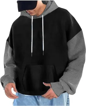 Ymosrh Men's Fashion Hoodies & Sweatshirts Casual Hoodie Drawstring Long Sleeve Hooded Sweatshirt For Men, M-3XL