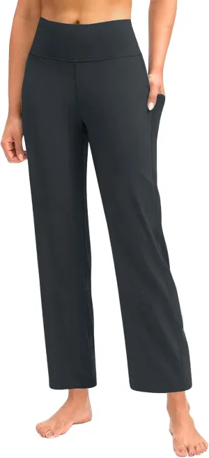 Yoga Pants for Women Wide Leg Pants with Pockets Stretch Loose Casual High Waist Comfy Lounge Sweatpants