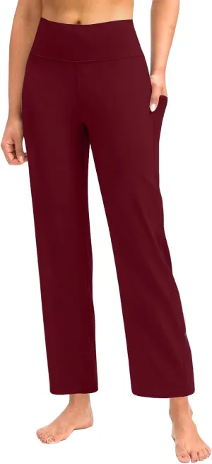Yoga Pants for Women Wide Leg Pants with Pockets Stretch Loose Casual High Waist Comfy Lounge Sweatpants