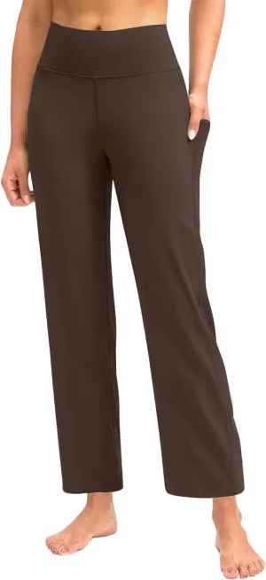 Yoga Pants Pants Women's Wide Casual Slim Leg Pants Loose Yoga Color Yoga Crossover Yoga Pants with Tummy Control